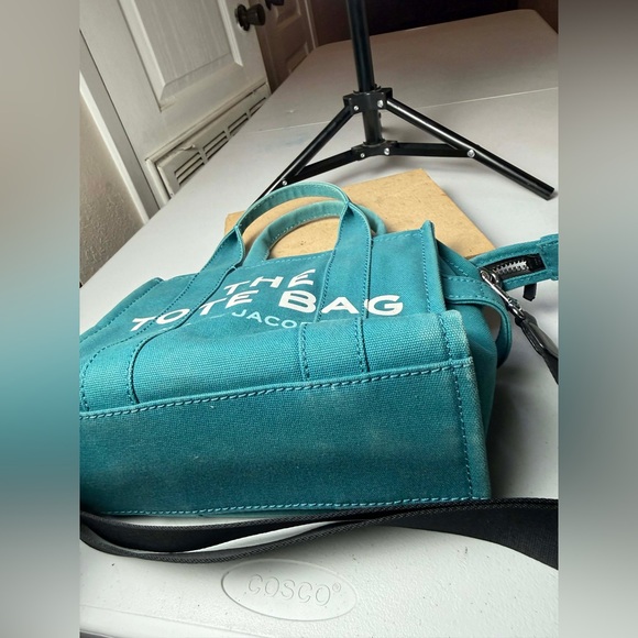 Marc Jacobs Women's The Mini Tote Bag, Wasabi, Green, Blue, Graphic, USED - Picture 4 of 14